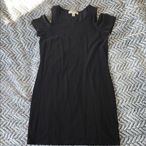 Michael Kors Elegant Cold Shoulder Black Dress